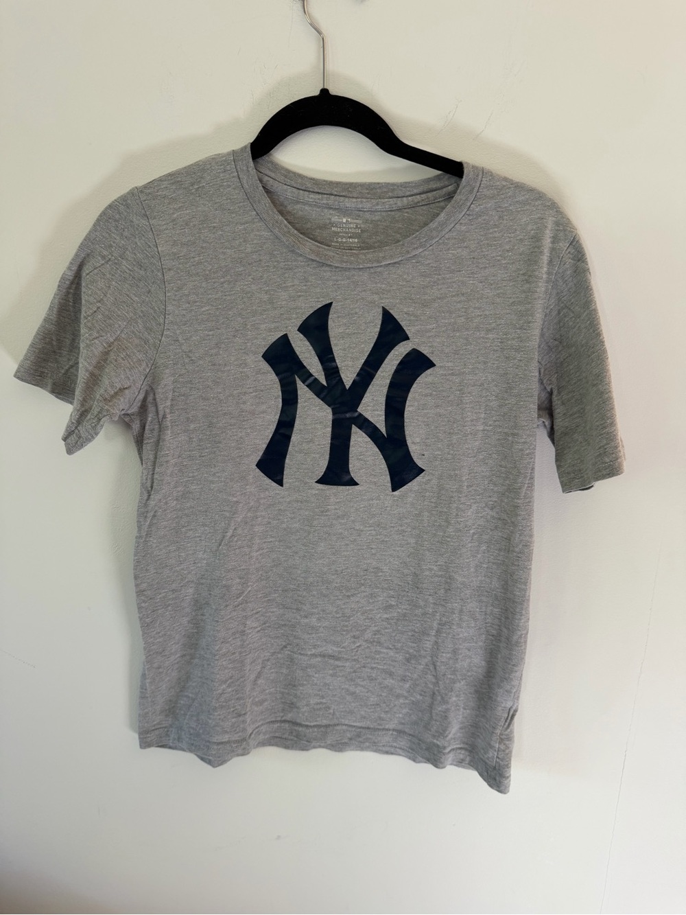 Genuine Merchandise Gray Kids T-Shirt with Navy NY Logo